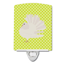 Load image into Gallery viewer, Silver Fantail Pigeon Green Ceramic Night Light BB7776CNL