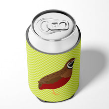 Load image into Gallery viewer, Chinese Painted or King Quail Green Can or Bottle Hugger BB7782CC