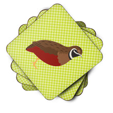 Load image into Gallery viewer, Chinese Painted or King Quail Green Foam Coaster  BB7782FC