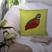 Load image into Gallery viewer, Chinese Painted or King Quail Green Throw Pillow - 14x14 Decorative Pillow – Art for Your Home &amp; Patio BB7782PW1414