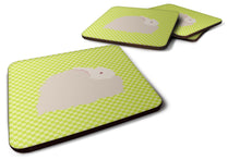 Load image into Gallery viewer, Fluffy Angora Rabbit Green Foam Coaster  BB7785FC