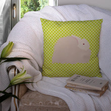 Load image into Gallery viewer, Fluffy Angora Rabbit Green Throw Pillow - 14x14 Decorative Pillow – Art for Your Home &amp; Patio BB7785PW1414