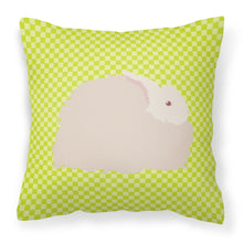Load image into Gallery viewer, Fluffy Angora Rabbit Green Fabric Decorative Pillow BB7785PW1818