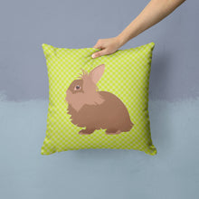 Load image into Gallery viewer, Lionhead Rabbit Green Throw Pillow - 14x14 Decorative Pillow – Art for Your Home &amp; Patio BB7786PW1414