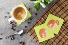 Load image into Gallery viewer, English Lop Rabbit Green Foam Coaster  BB7788FC