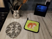 Load image into Gallery viewer, English Lop Rabbit Green Pot Holders - Set of 2 - Heat-Resistant Kitchen Essentials BB7788PTHD