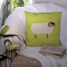 Load image into Gallery viewer, Scottish Blackface Sheep Green Throw Pillow - 14x14 Decorative Pillow – Art for Your Home &amp; Patio BB7799PW1414