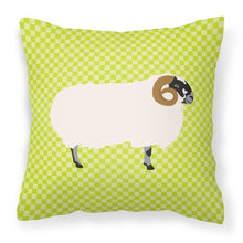 Load image into Gallery viewer, Scottish Blackface Sheep Green Fabric Decorative Pillow BB7799PW1818