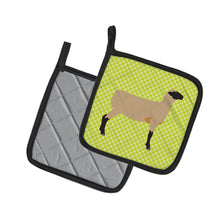 Load image into Gallery viewer, Hampshire Down Sheep Green Pot Holders - Set of 2 - Heat-Resistant Kitchen Essentials BB7802PTHD
