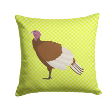 Load image into Gallery viewer, Bourbon Red Turkey Hen Green Throw Pillow - 14x14 Decorative Pillow – Art for Your Home &amp; Patio BB7808PW1414