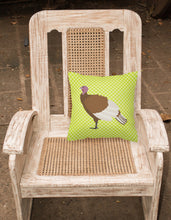 Load image into Gallery viewer, Bourbon Red Turkey Hen Green Fabric Decorative Pillow BB7808PW1818