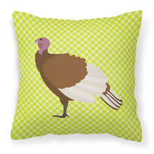 Load image into Gallery viewer, Bourbon Red Turkey Hen Green Fabric Decorative Pillow BB7808PW1818