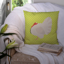Load image into Gallery viewer, White Holland Turkey Green Throw Pillow - 14x14 Decorative Pillow – Art for Your Home &amp; Patio BB7809PW1414