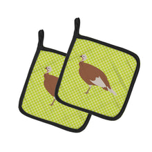 Load image into Gallery viewer, Jersey Buff Turkey Hen Green Pot Holders - Set of 2 - Heat-Resistant Kitchen Essentials BB7810PTHD