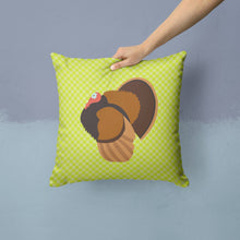 Load image into Gallery viewer, Bronze Turkey Green Throw Pillow - 14x14 Decorative Pillow – Art for Your Home &amp; Patio BB7812PW1414