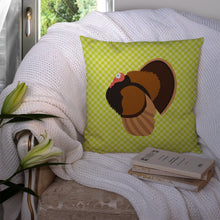 Load image into Gallery viewer, Bronze Turkey Green Throw Pillow - 14x14 Decorative Pillow – Art for Your Home &amp; Patio BB7812PW1414