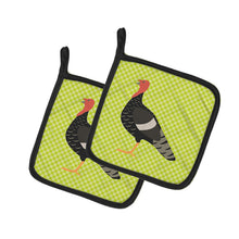 Load image into Gallery viewer, Marragansett Turkey Green Pot Holders - Set of 2 - Heat-Resistant Kitchen Essentials BB7813PTHD
