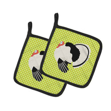 Load image into Gallery viewer, Royal Palm Turkey Green Pot Holders - Set of 2 - Heat-Resistant Kitchen Essentials BB7814PTHD