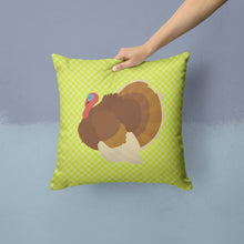 Load image into Gallery viewer, French Turkey Dindon Green Throw Pillow - 14x14 Decorative Pillow – Art for Your Home &amp; Patio BB7816PW1414