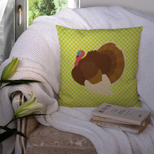 Load image into Gallery viewer, French Turkey Dindon Green Throw Pillow - 14x14 Decorative Pillow – Art for Your Home &amp; Patio BB7816PW1414