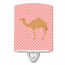 Load image into Gallery viewer, Arabian Camel Dromedary Pink Check Ceramic Night Light BB7817CNL