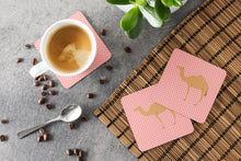 Load image into Gallery viewer, Arabian Camel Dromedary Pink Check Foam Coaster  BB7817FC