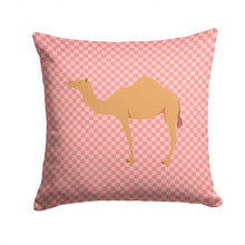 Load image into Gallery viewer, Arabian Camel Dromedary Pink Check Throw Pillow - 14x14 Decorative Pillow – Art for Your Home &amp; Patio BB7817PW1414