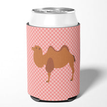 Load image into Gallery viewer, Bactrian Camel Pink Check Can or Bottle Hugger BB7818CC