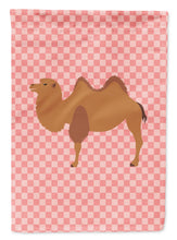 Load image into Gallery viewer, Bactrian Camel Pink Check Garden Flag - Outdoor Decorative Yard Flag