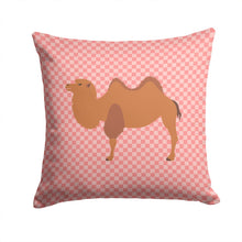 Load image into Gallery viewer, Bactrian Camel Pink Check Throw Pillow - 14x14 Decorative Pillow – Art for Your Home &amp; Patio BB7818PW1414