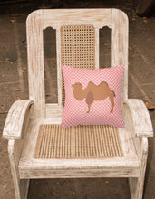 Load image into Gallery viewer, Bactrian Camel Pink Check Fabric Decorative Pillow BB7818PW1818