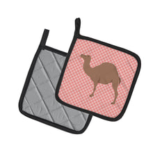 Load image into Gallery viewer, F1 Hybrid Camel Pink Check Pot Holders - Set of 2 - Heat-Resistant Kitchen Essentials BB7819PTHD
