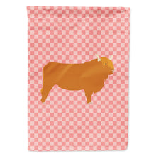 Load image into Gallery viewer, Highland Cow Pink Check Flag Canvas House Size BB7820CHF