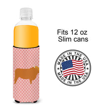 Load image into Gallery viewer, Highland Cow Pink Check   Hugger for slim cans