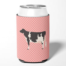 Load image into Gallery viewer, Holstein Cow Pink Check Can or Bottle Hugger