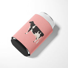 Load image into Gallery viewer, Holstein Cow Pink Check Can or Bottle Hugger
