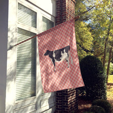 Load image into Gallery viewer, Holstein Cow Pink Check Flag Canvas House Size BB7822CHF