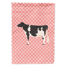 Load image into Gallery viewer, Holstein Cow Pink Check Flag Canvas House Size BB7822CHF