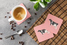 Load image into Gallery viewer, Holstein Cow Pink Check Foam Coaster  BB7822FC