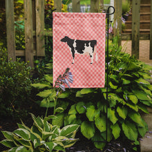 Load image into Gallery viewer, Holstein Cow Pink Check Garden Flag - Outdoor Decorative Yard Flag