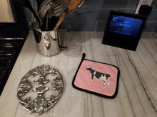 Load image into Gallery viewer, Holstein Cow Pink Check Pot Holders - Set of 2 - Heat-Resistant Kitchen Essentials BB7822PTHD