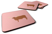 Load image into Gallery viewer, Ankole-Watusu Cow Pink Check Foam Coaster  BB7823FC