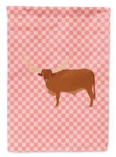 Load image into Gallery viewer, Ankole-Watusu Cow Pink Check Garden Flag - Outdoor Decorative Yard Flag