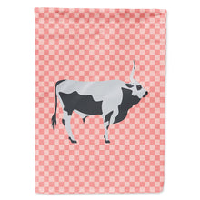 Load image into Gallery viewer, Hungarian Grey Steppe Cow Pink Check Flag Canvas House Size BB7824CHF
