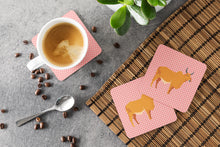 Load image into Gallery viewer, Zebu Indicine Cow Pink Check Foam Coaster  BB7825FC