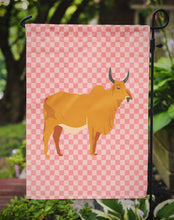 Load image into Gallery viewer, Zebu Indicine Cow Pink Check Garden Flag - Outdoor Decorative Yard Flag