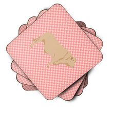 Load image into Gallery viewer, Charolais Cow Pink Check Foam Coaster  BB7826FC