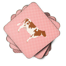 Load image into Gallery viewer, Ayrshire Cow Pink Check Foam Coaster  BB7827FC