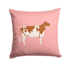 Load image into Gallery viewer, Ayrshire Cow Pink Check Throw Pillow - 14x14 Decorative Pillow – Art for Your Home &amp; Patio BB7827PW1414