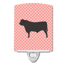 Load image into Gallery viewer, Black Angus Cow Pink Check Ceramic Night Light BB7828CNL